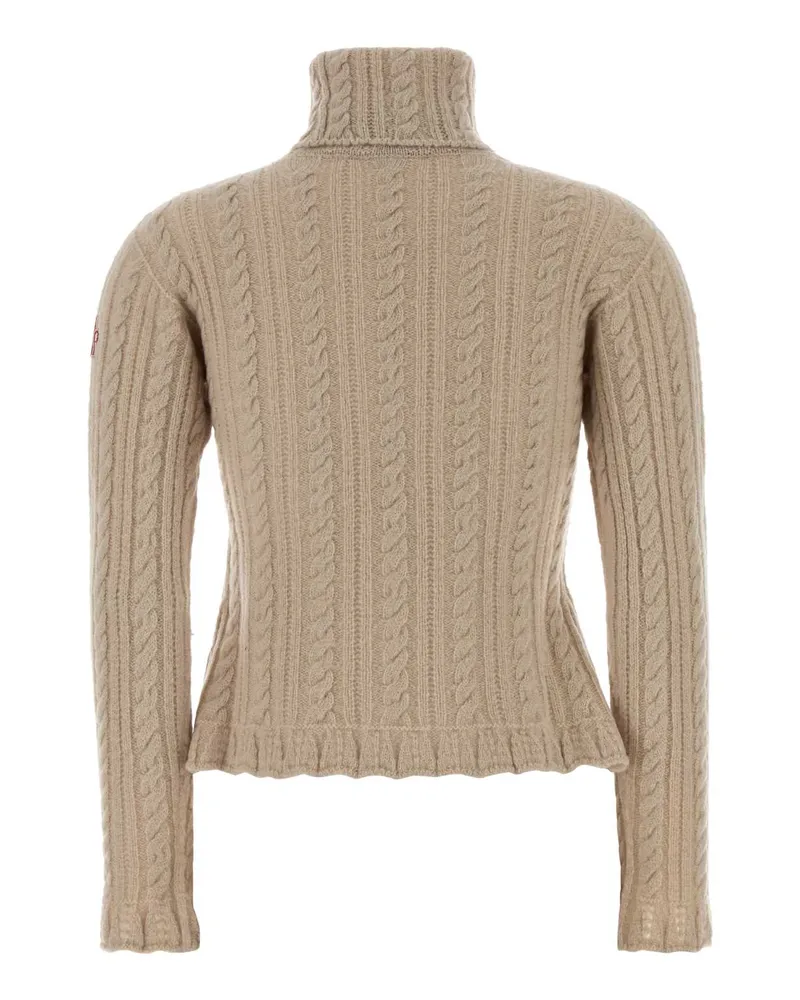 Moncler Cable-Knit Wool Blend Sweater — Beige Beige