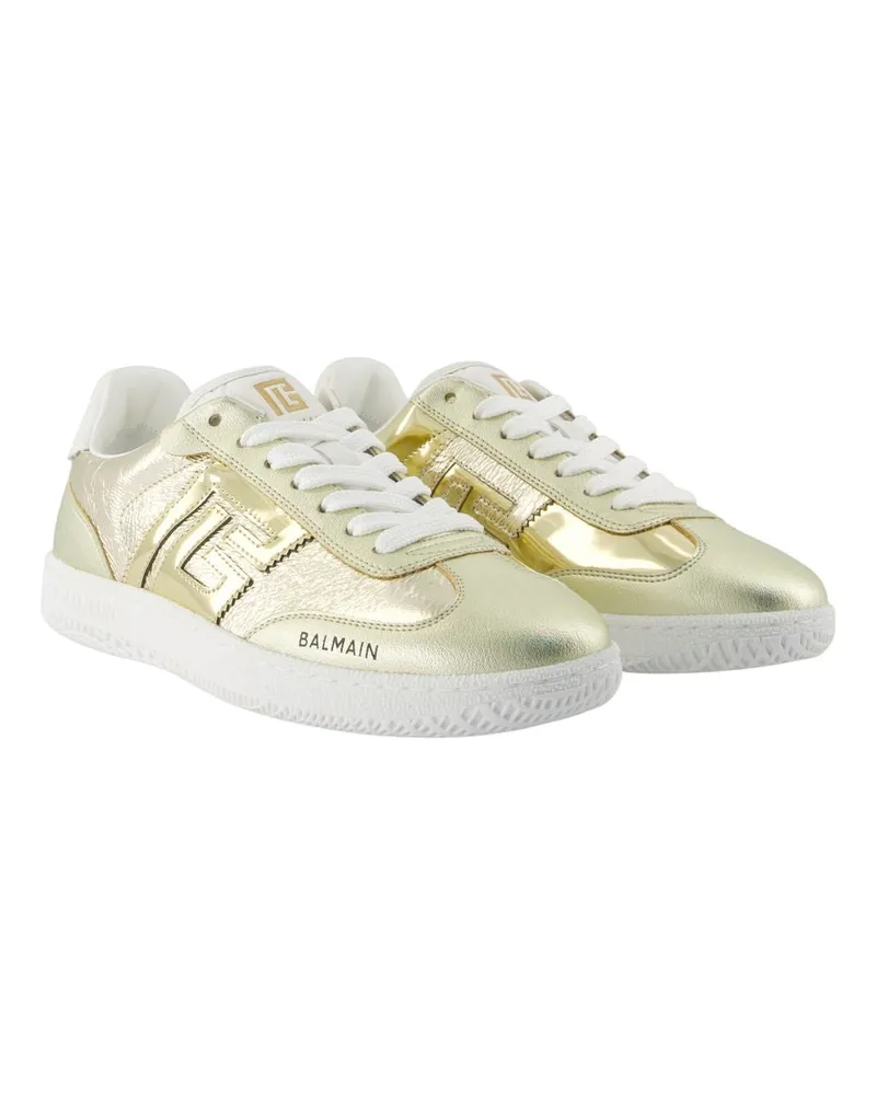 Balmain Women's Swan Sneaker Gold Calfskin Gold