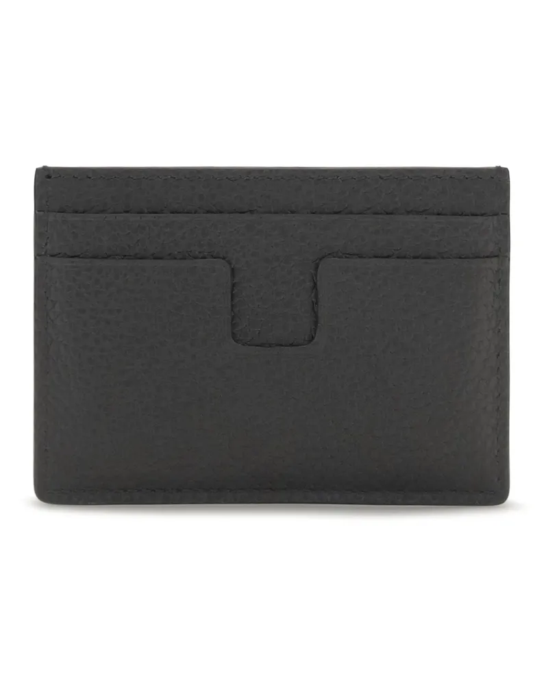 Tom Ford Men's Leather Card Holder Black Calf Bos Taurus Wallet Black