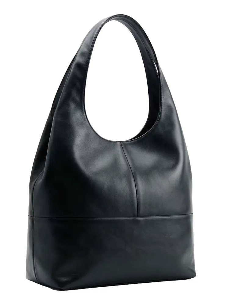 Patrizia Pepe Lambskin Leather Shoulder Bag — Black Black