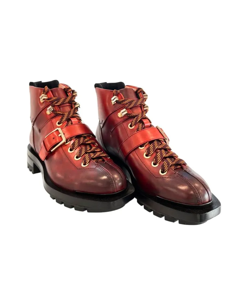 Santoni Red Leather Women Boot Red