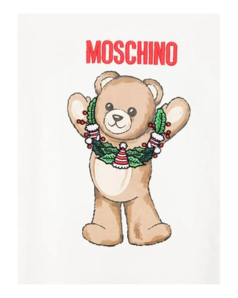 Moschino Logo Cotton Sweatshirt — White White
