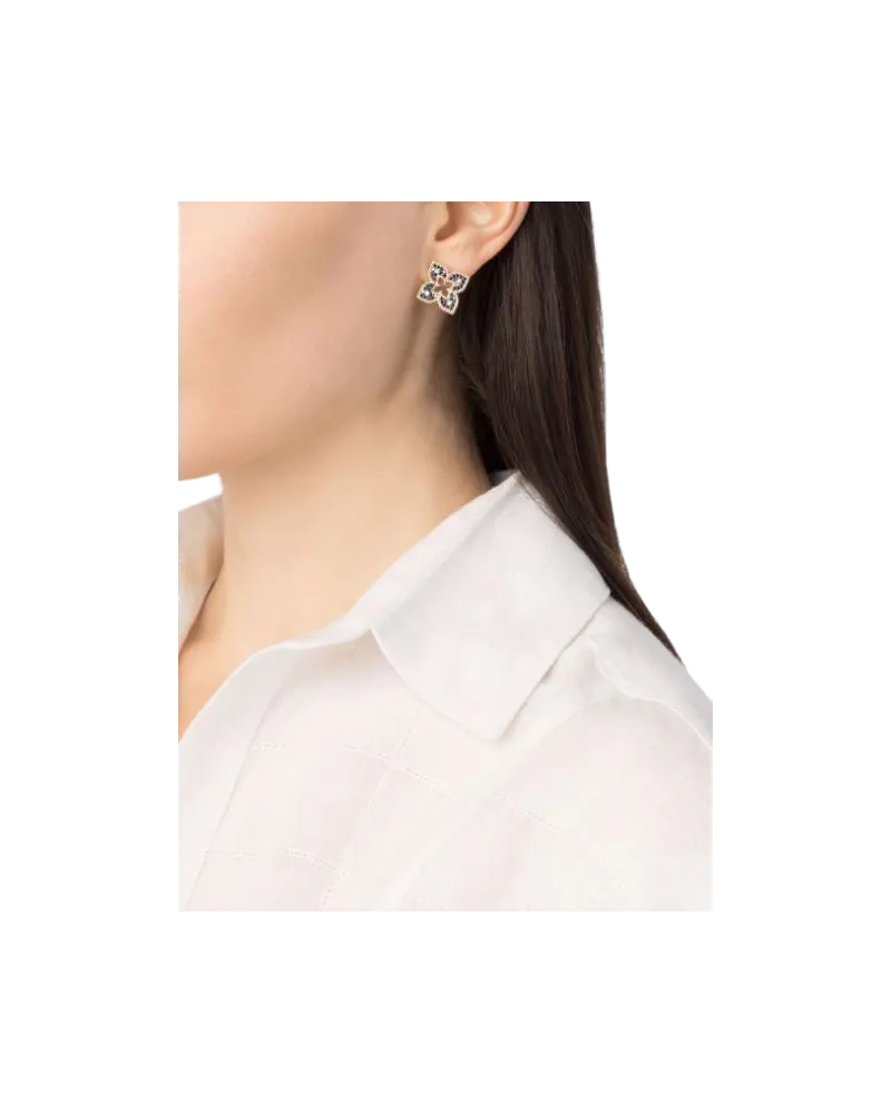 Roberto Coin Women's 18kt Rose Gold Venetian Princess Diamond Stud Earrings Continuty Rose