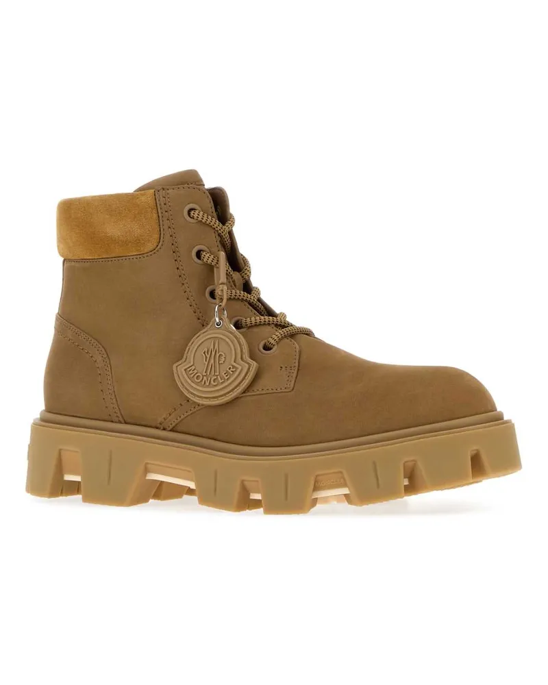 Moncler Men's Beige Suede Peak City Ankle Boots 235 Stivali Beige