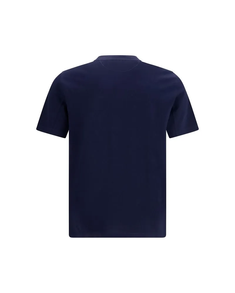 Brunello Cucinelli Men's Blue Cotton T-Shirt Navy