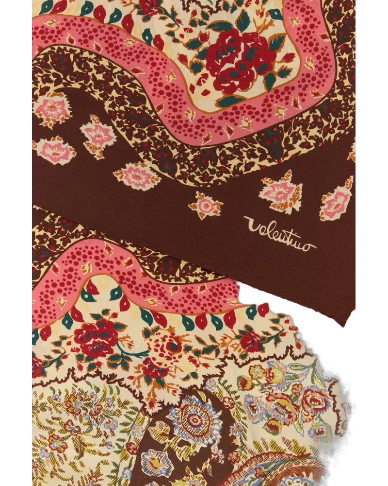 Valentino Garavani Multicolorbordeauxburro Exterior: Silk Sciarpe E Foulard Scarfs Multicolor