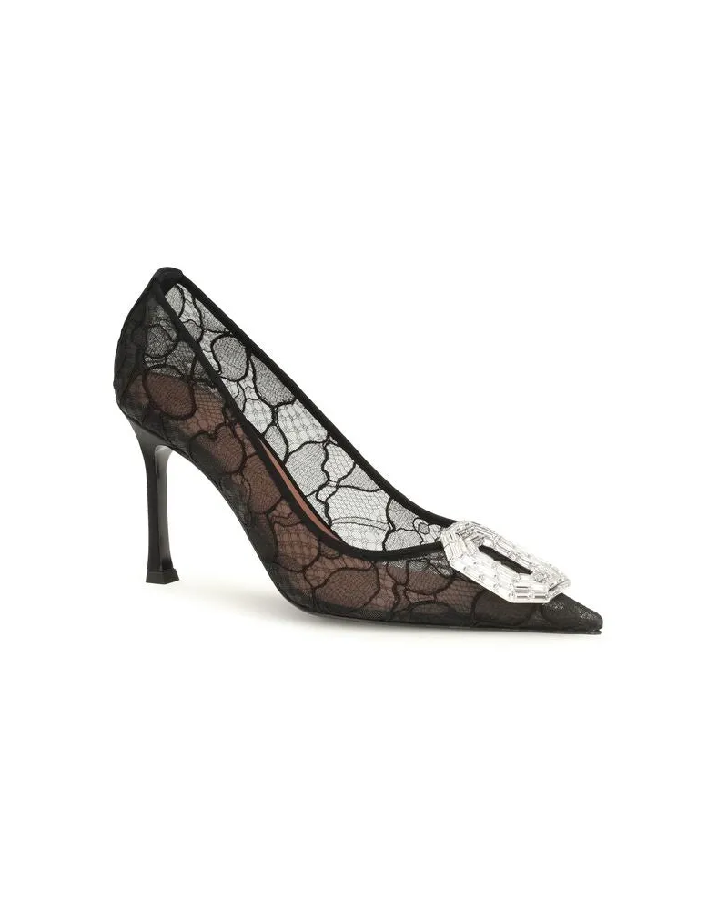 Amina Muaddi Camelia Heel — Black Black