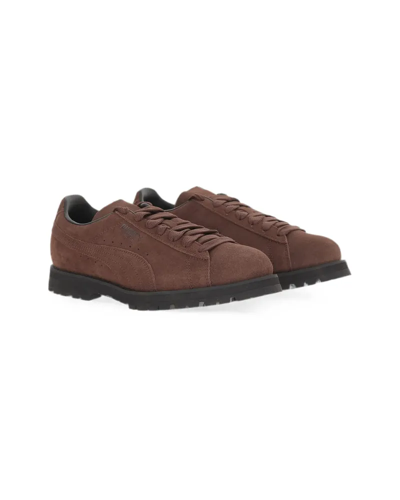 Puma Calf Suede Low-Top Sneaker — Brown Brown