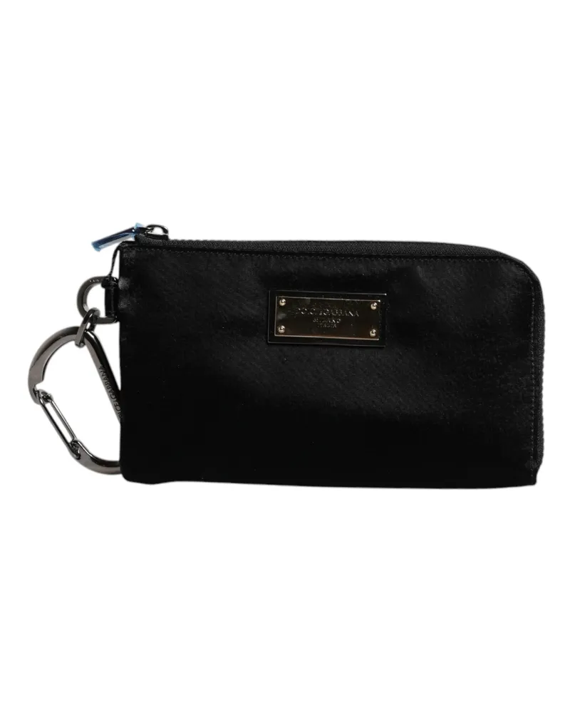 Dolce & Gabbana Men's Nylon And Leather With Logo Plaque Wallet Black Black