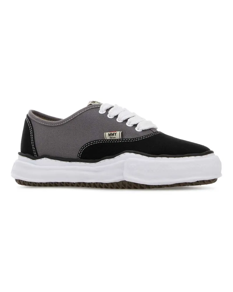 MIHARAYASUHIRO Men's Two-Tone Canvas Sneakers Blkgry Black