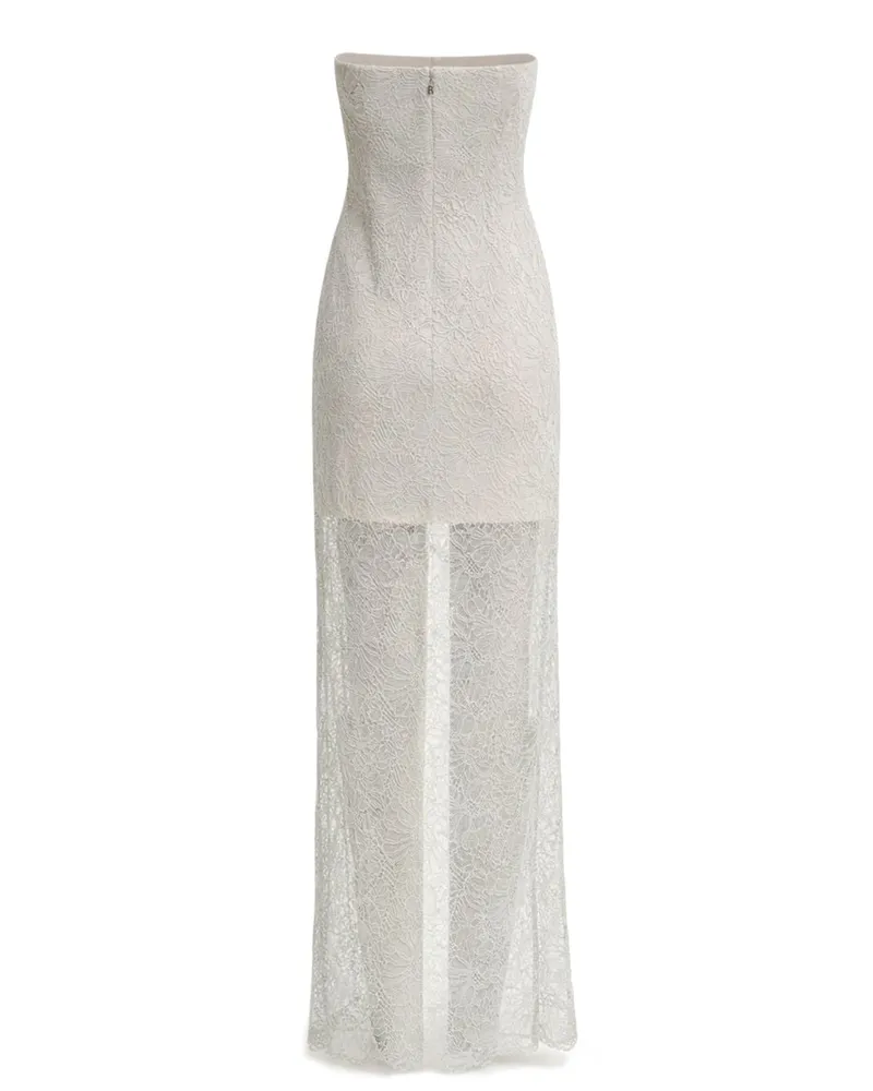 ROTATE Birger Christensen Recycled Polyester Lace Dress — Powder Powder