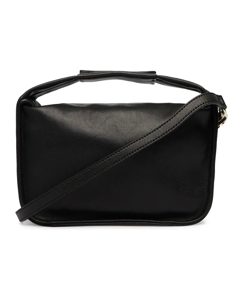 Patrizia Pepe Women's Handbag Soft Top-Handle Black Full-Grain Leather Handbags Hand Bags Black