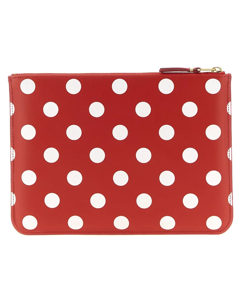 Comme des Garçons Men's Multicolor Calfskin Wallet Red