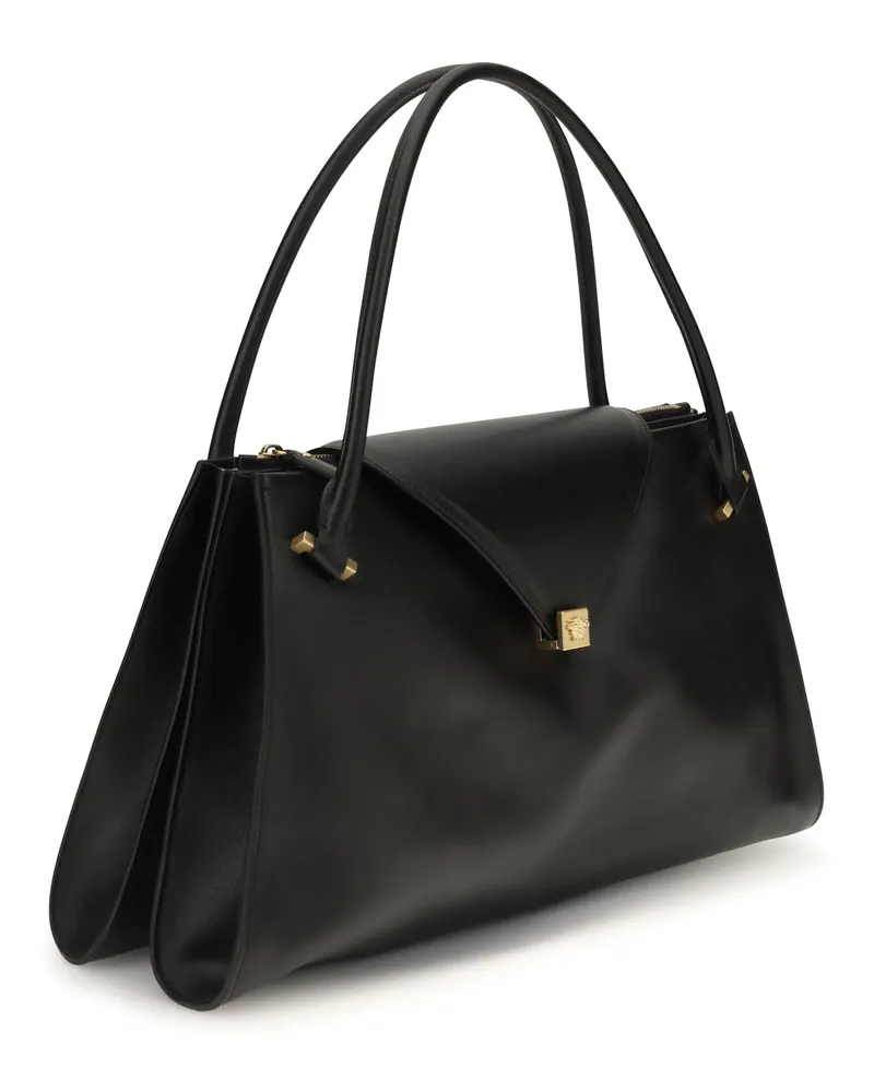 Versace Severine Suede Shoulder Bag — Black Black