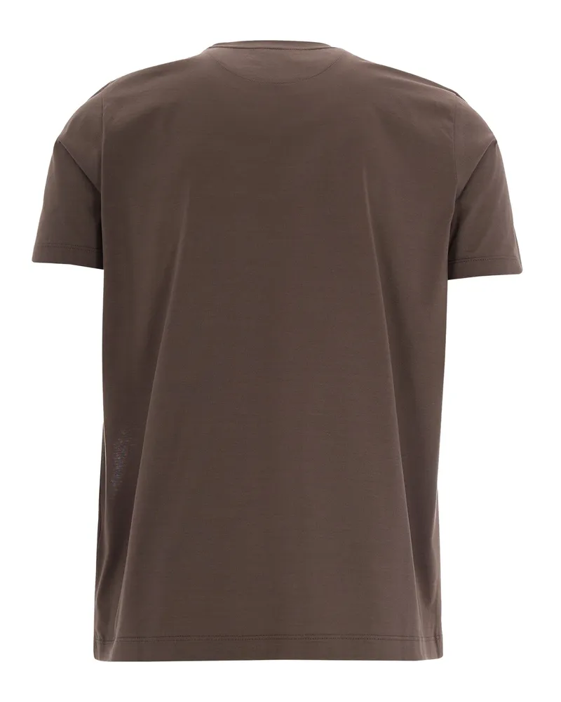 Paul & Shark Shark Embroidery T-Shirt — Brown Brown