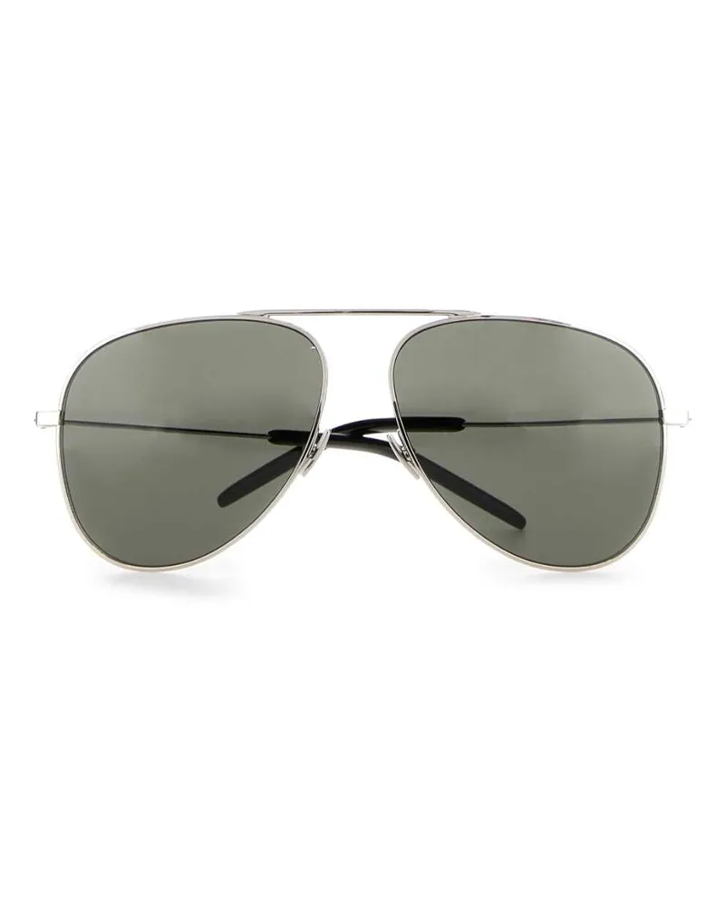 Saint Laurent Women's Silver Metal Sl 800 Sunglasses Silvergrey Exterior: Occhiali Da Sole Silver