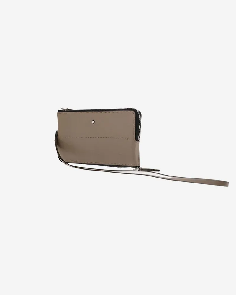 Montblanc Men's Double Smartphone Case Beige Leather Accessory Beige