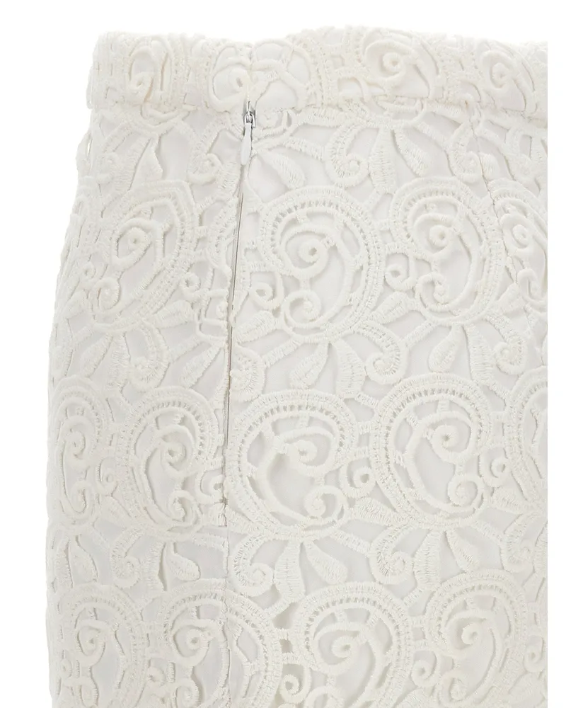 Burberry Lace Skirt — White White