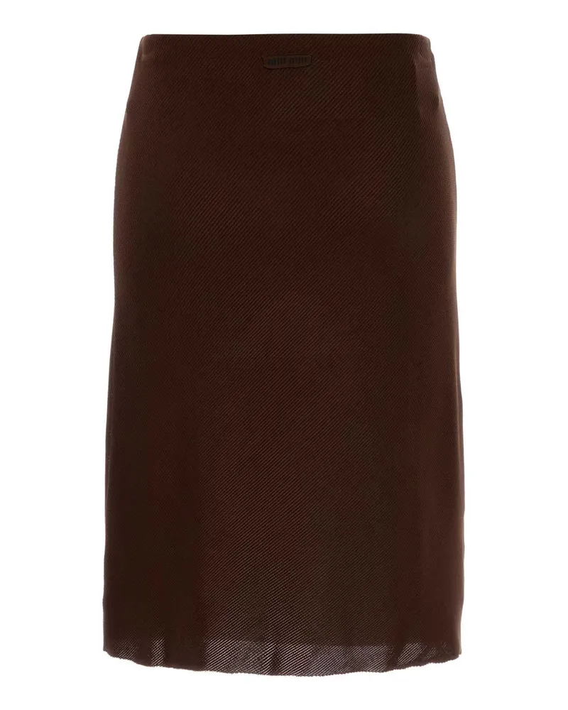 Miu Miu Women's Brown Silk Skirt Cacao Gonne Brown