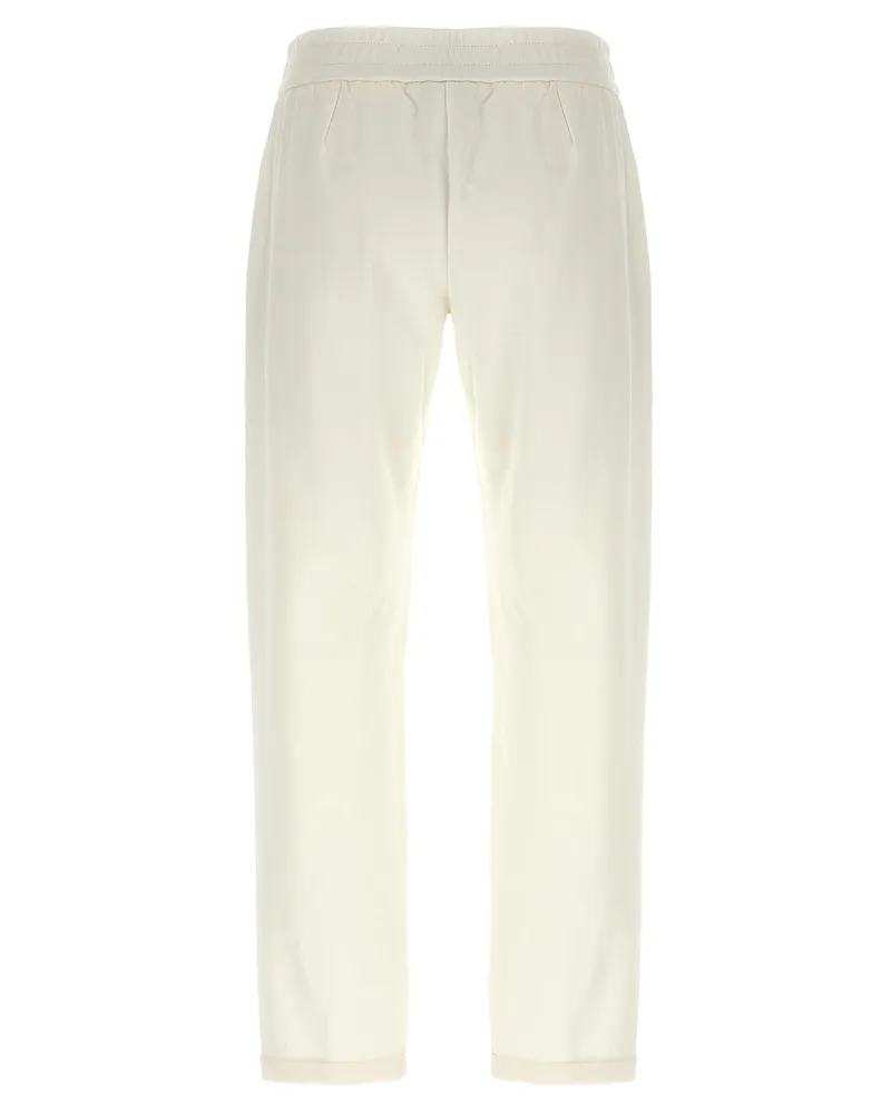 Brunello Cucinelli Women's White Cotton Joggers (workout Pants White