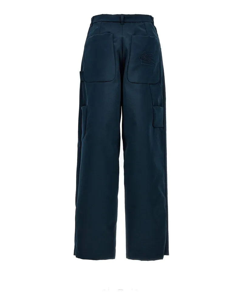 Etro Pegaso Cargo Pants — Navy Navy