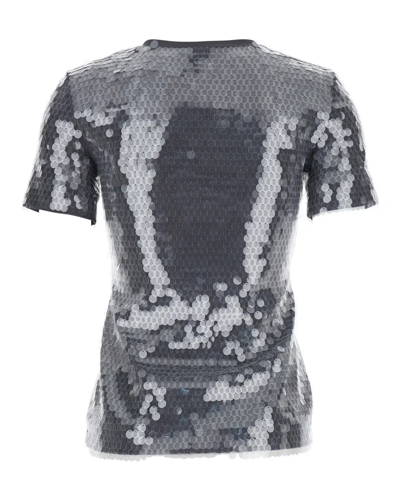 SPORTMAX Women Grey T-Shirt With Sequins Polyamide T-Shirts & Jerseys Gray