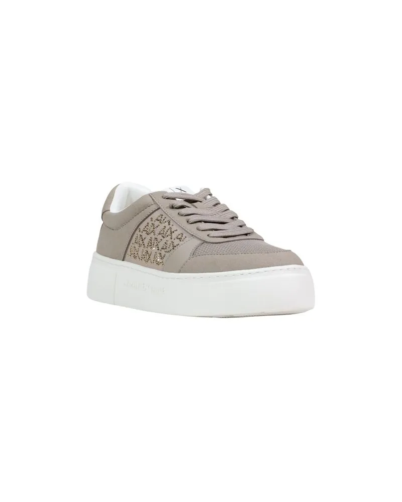 Armani Exchange Logo-Embroidered Polyamide Sneaker — Brown Brown