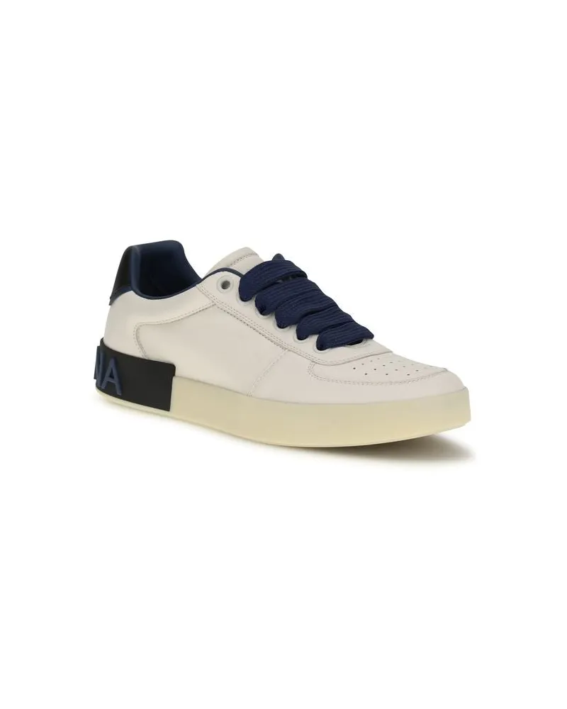 Dolce & Gabbana Men's Multicolor Calf Leather Bos Taurus Low Top Sneakers Beige