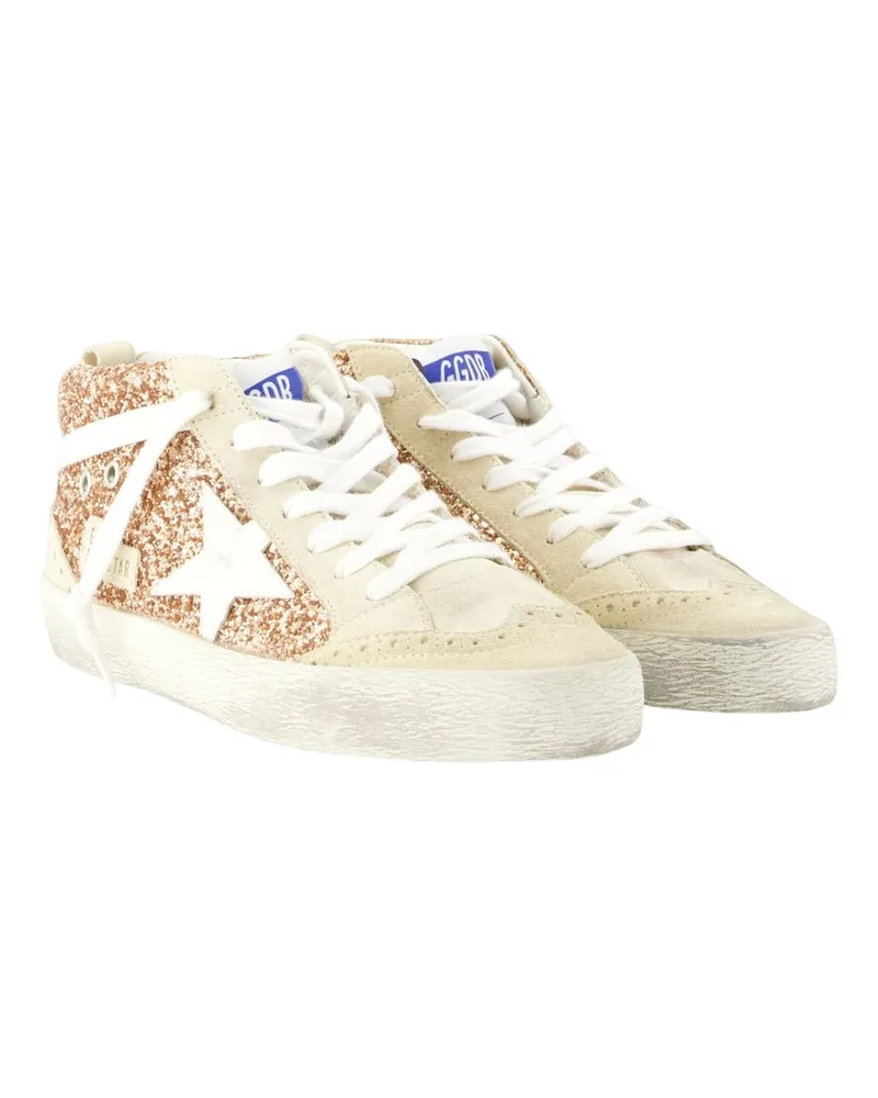 Golden Goose Women's Mid Star Sneakers Pink Calfskin Pink