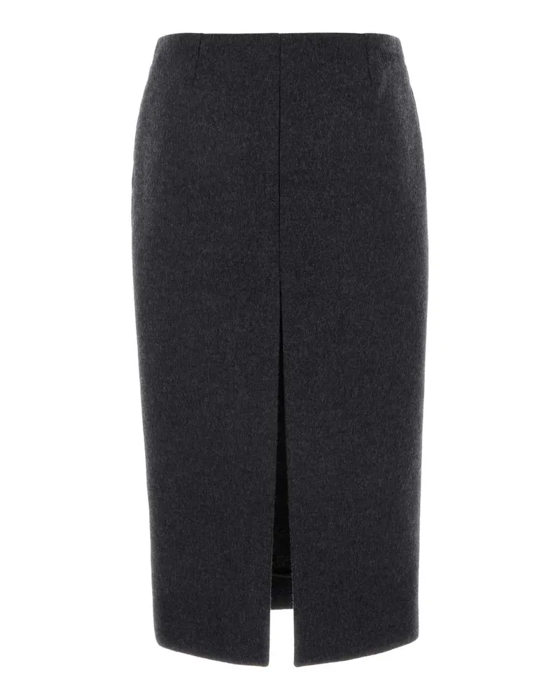 Gucci Women's Charcoal Wool Blend Skirt Darkgreylightgrey Exterior: Silk Gonne Gray