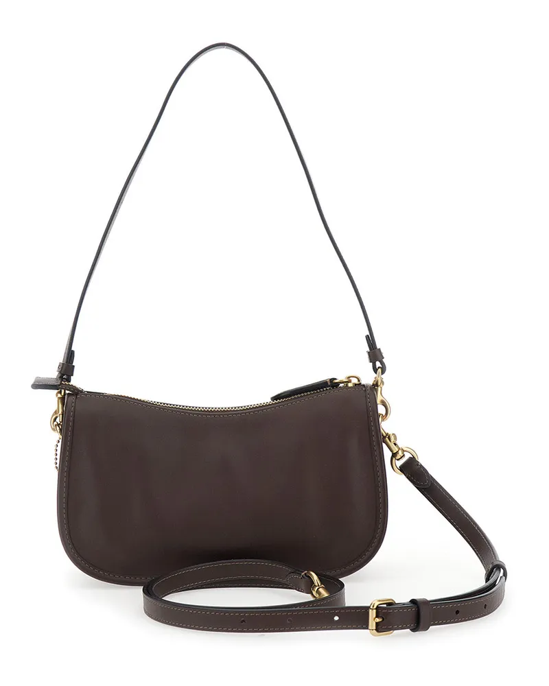 Coach Women's Shoulder Bag Waverly Brown Leather Cowhide Brown