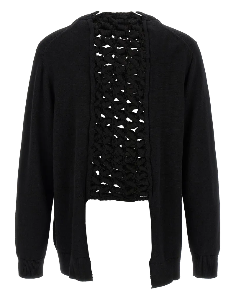 Comme des Garçons Macramé-Effect Wool Cardigan — Black Black