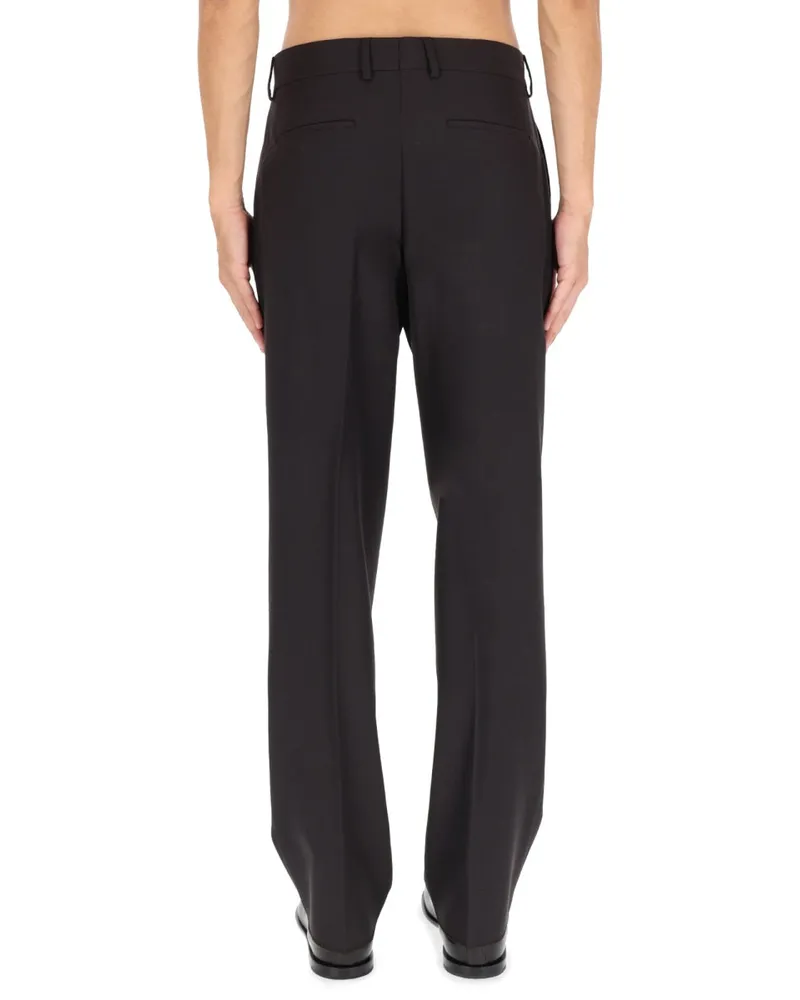 Fendi Wool-Blend Trousers — Brown Brown