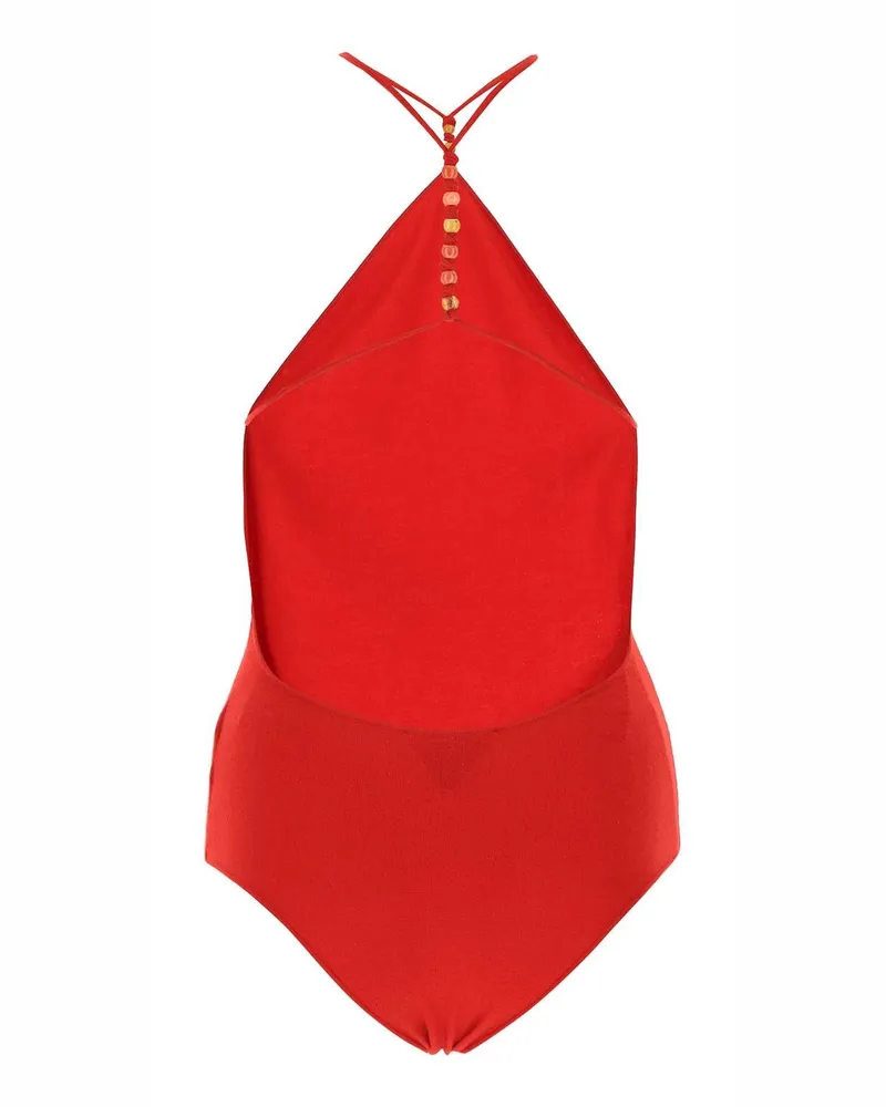 Bottega Veneta Women Red Stretch Cashmere Blend Bodysuit 6144 Maglie Sweater Red
