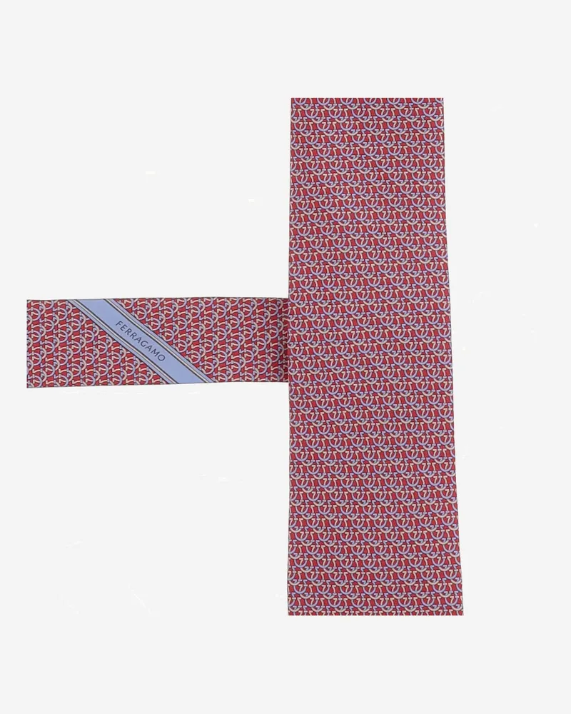 Ferragamo Men's Silk Tie Red Ties & Bow Red