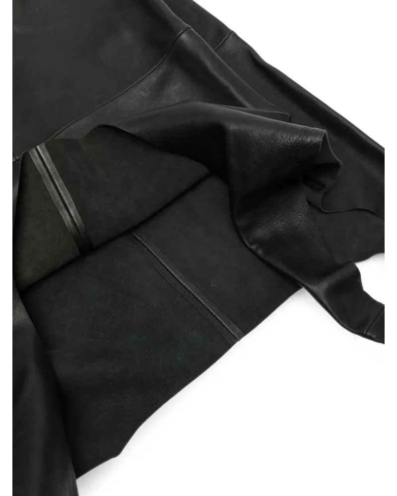 Cortana Slouchy Leather Tote Bag — Black Black