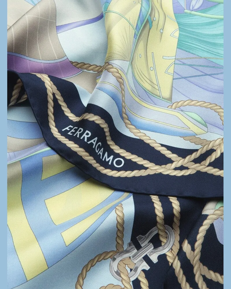 Ferragamo Womens Multicolor Silk Printed Scarf Accessories & Slg Multicolor