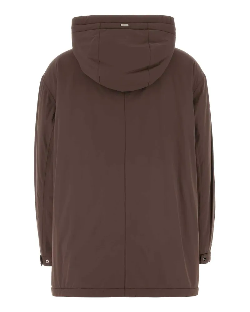 Herno Women's Brown Stretch Nylon Jacket Fondente Giubbini Brown