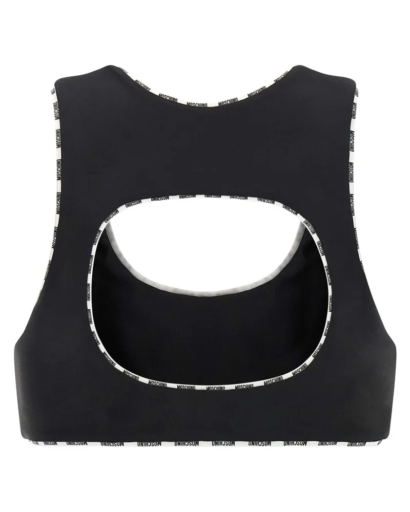 Moschino Women's Bicolor Polyamide Sport Bra Clothing Black