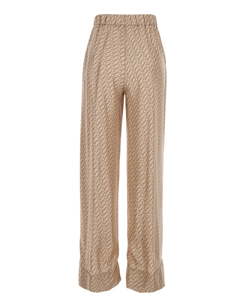 Herno Women's Pants Silk Beige Trousers Beige