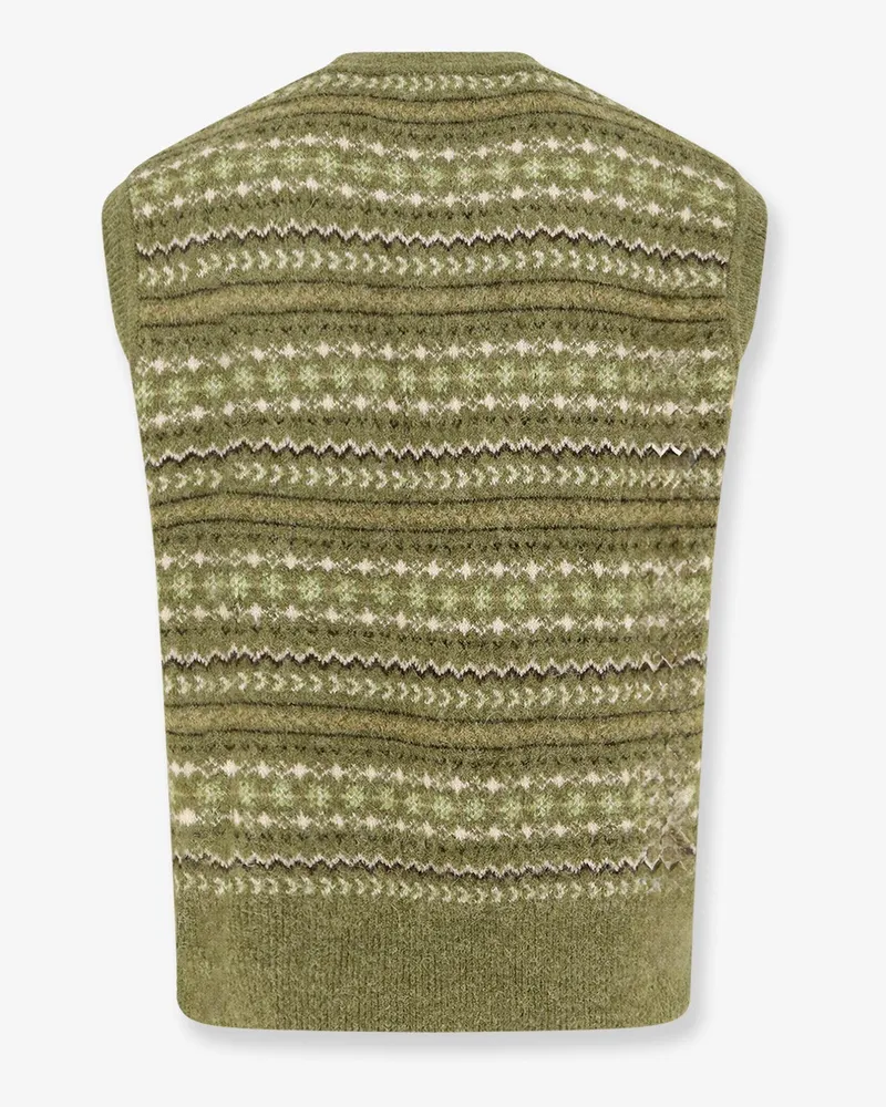 Dunst Unisex Knitted Vest Green Shell 1: Nylon Knitwear Sweater Green