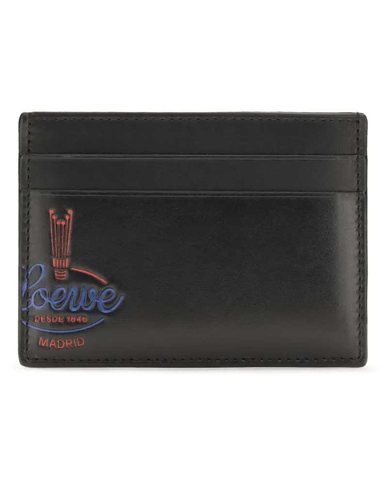 Loewe Men's Card Holder Glossy Calfskin Black Calf Leather (bos Taurus) Umbrellas Accessory Black