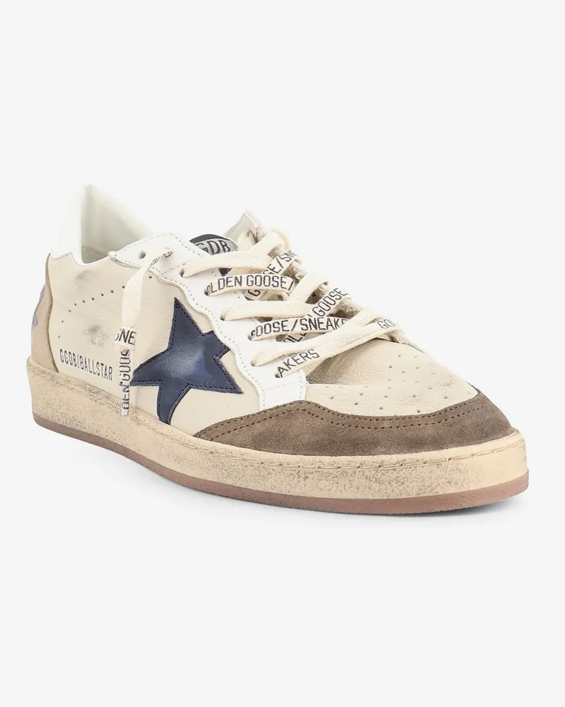 Golden Goose Men's Trainers Ballstar Beige Leather Sneaker Beige