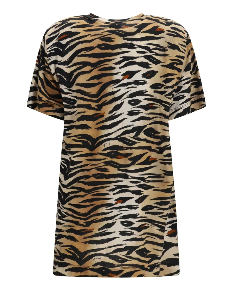 Pinko Women's Tiger Print Top Multi.nero-Beige Cotton Multi.nero/beige Multicolor