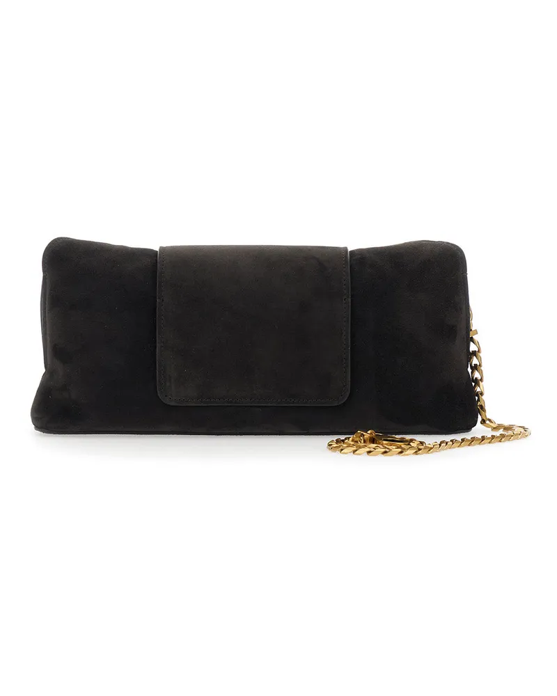 Versace Women's Shoulder Bag Medusa Suede Brown Lamb Brown