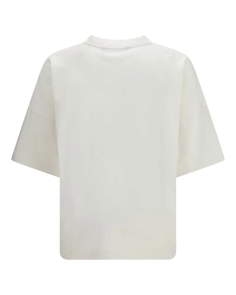 Palm Angels Men Bear Print T-Shirt Off White Brown Cotton T-Shirts And Polos Off