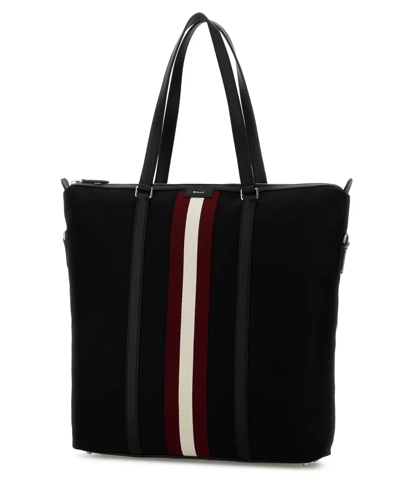 Bally Men's Black Canvas Shopping Bag Borse A Mano Black