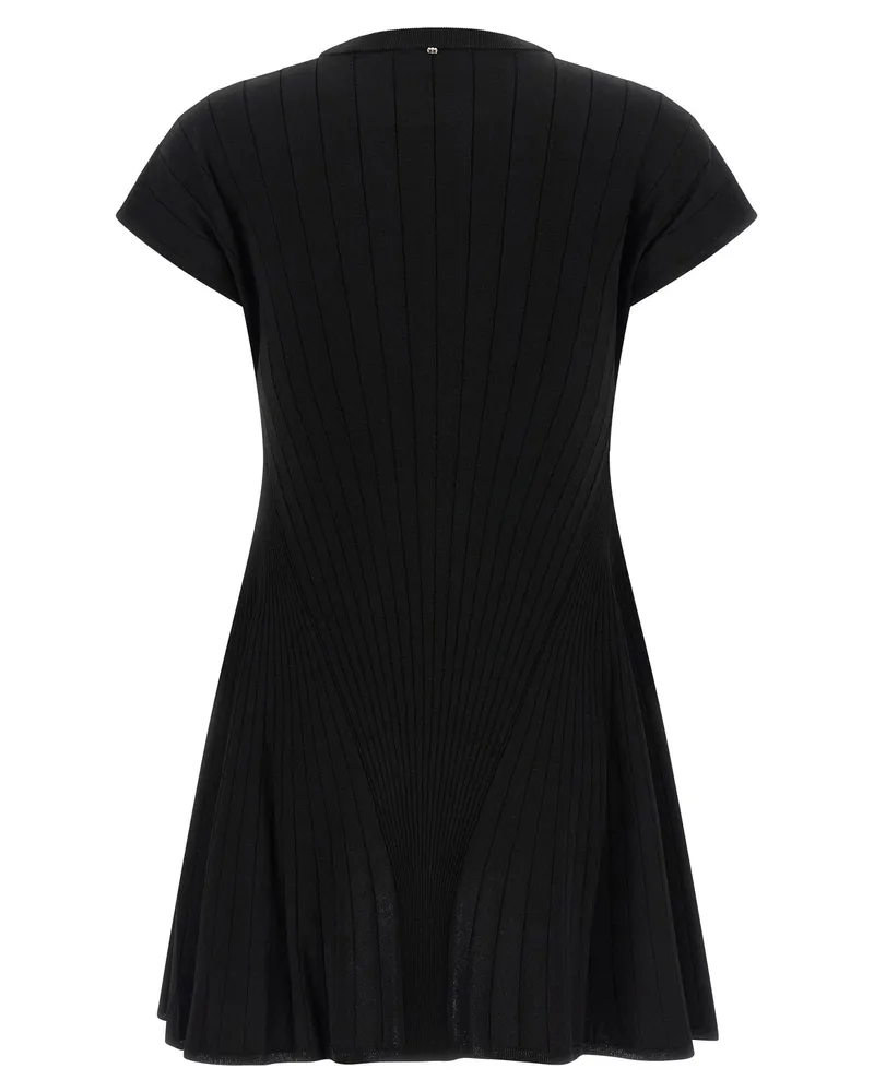 SPORTMAX Pleated Knit Dress — Black Black