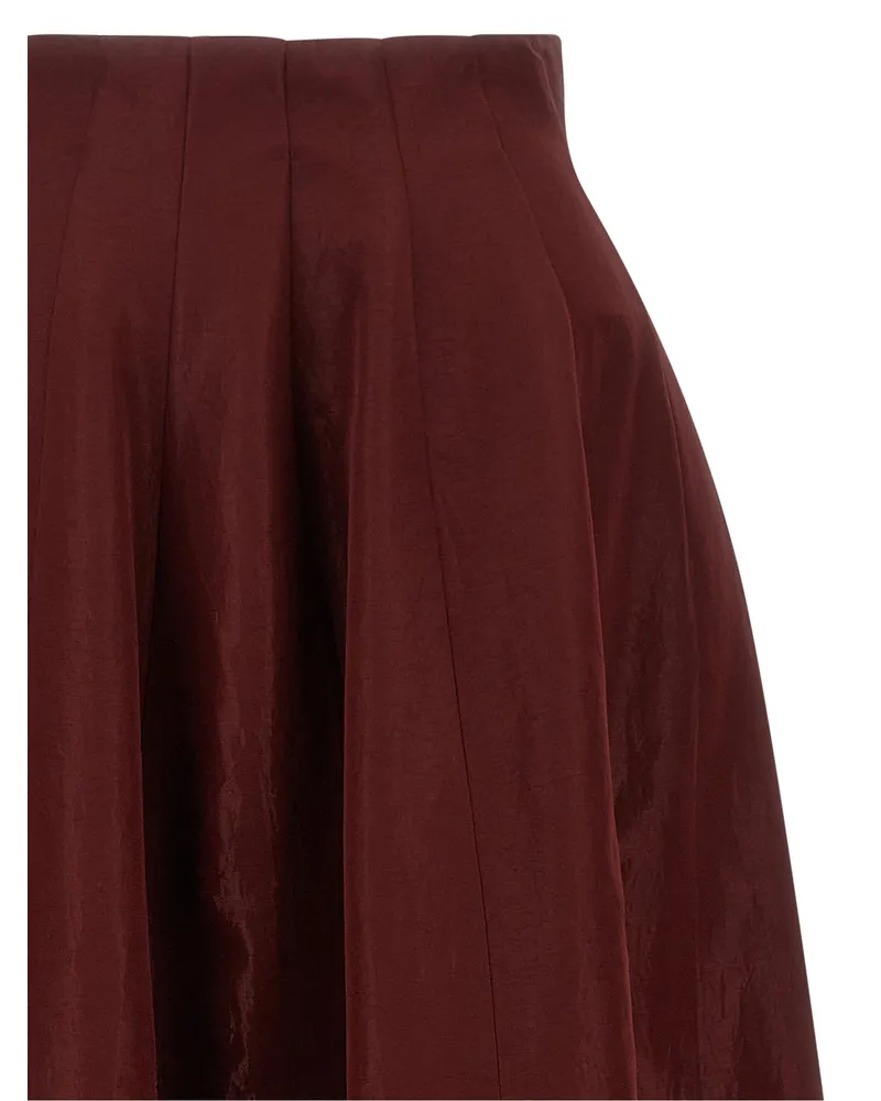 Alberta Ferretti Triacetate Maxi A-Line Skirt — Burgundy Burgundy