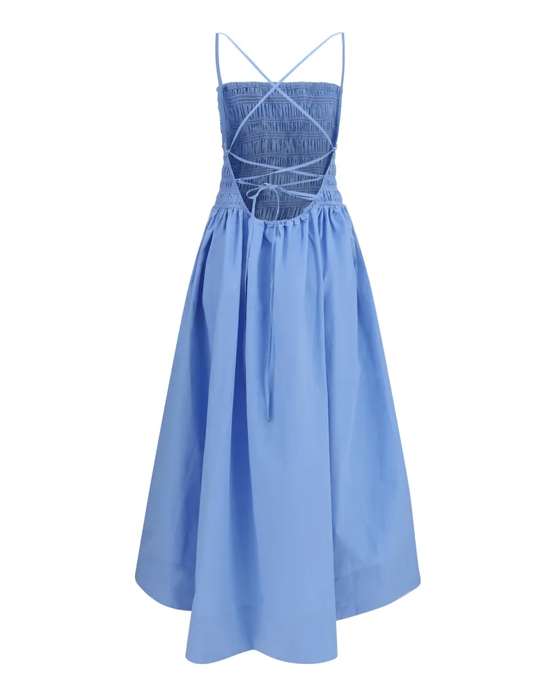Ganni Women's Poplin Maxi Dress Azurine Cotton Blue